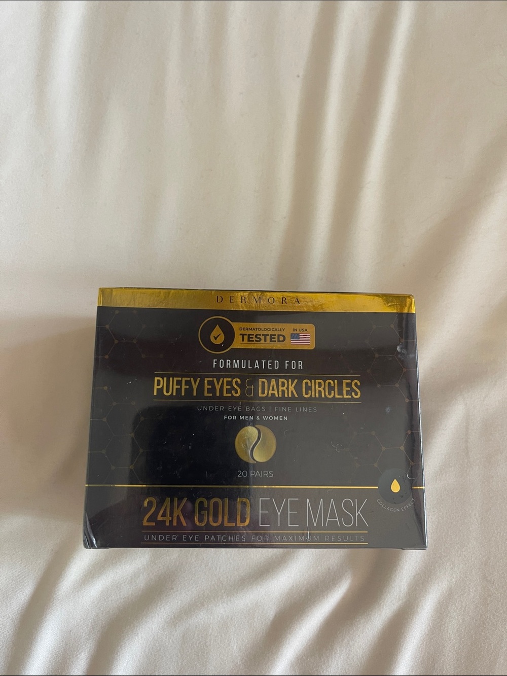 NIB 24K Gold Eye Mask for Puffy Eyes & Dark Circles - Gold